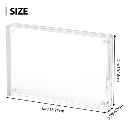 Fixwal 4x6 Picture Frame, 6 Pack Acrylic Frames, Clear Double Sided Photo Frame with Magnetic Desktop