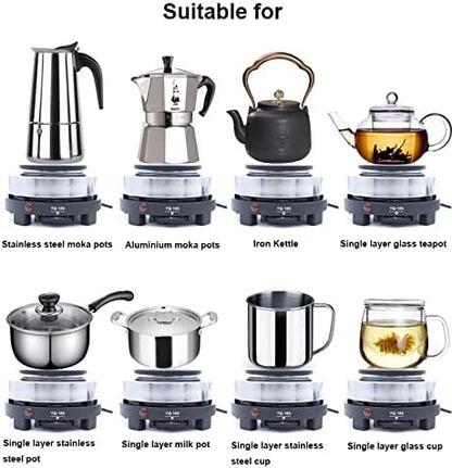 Mini Stove, Portable US Plug 110V 500W Electric Mini Stove Hot Plate, Multifunction Home Heater (5.3x3.9x3inch)