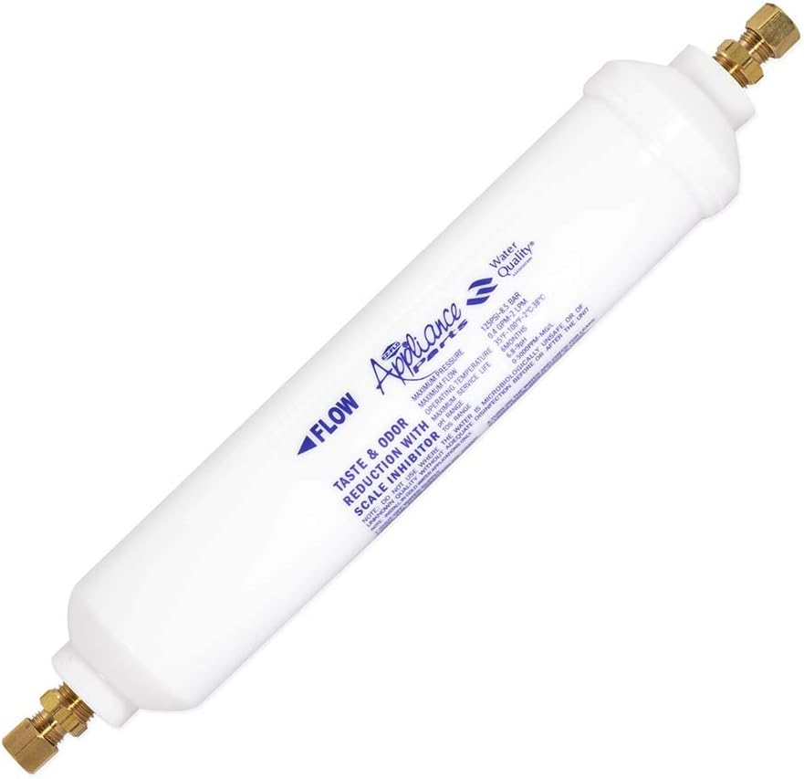 EZ-FLO 10 Inch Water Filter, Brass 1/4 Inch MIP x 7/16 Inch Compression Adapters, 1500 Gallon Capacity, 60458N