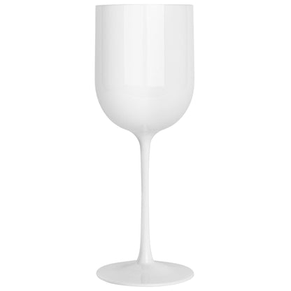 White Plastic Wine Glasses Set of 25 Elegant Wine Goblets Hard Plastic Wine Cups on Stem 12 Ounce