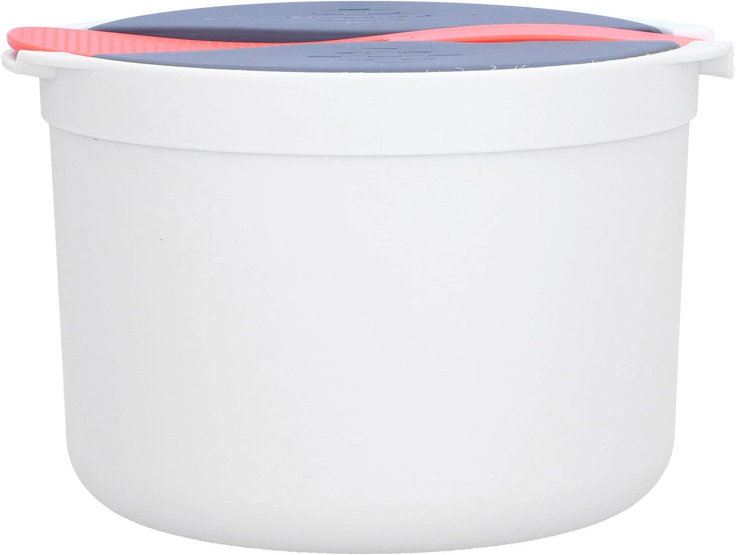Microwave Rice Cooker - Microwave Rice and Pasta Cooker with Spoon, Easy Cooking or Reheating Set, Red