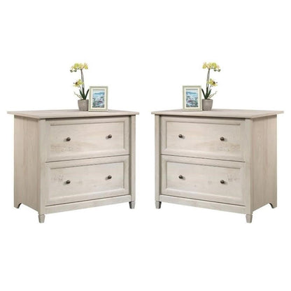 Home Square 2 Piece Engineered Wood Filing Cabinet Set in Chalked Chestnut