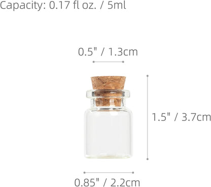 Magic Season Decorative Glass Bottles, 12 Pcs / 0.17 fl oz.