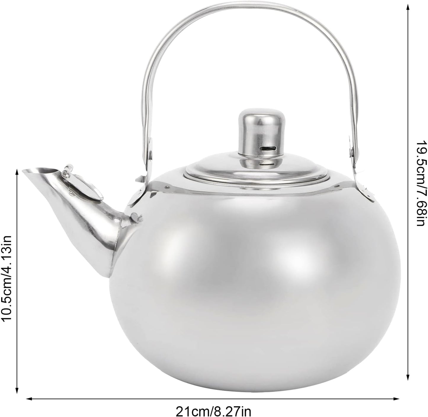 304 Stainless Steel Teapot, Water Kettle Stove Top Tea Pot with Filter and Lid for Brewing Loose Leaf and Tea Bags