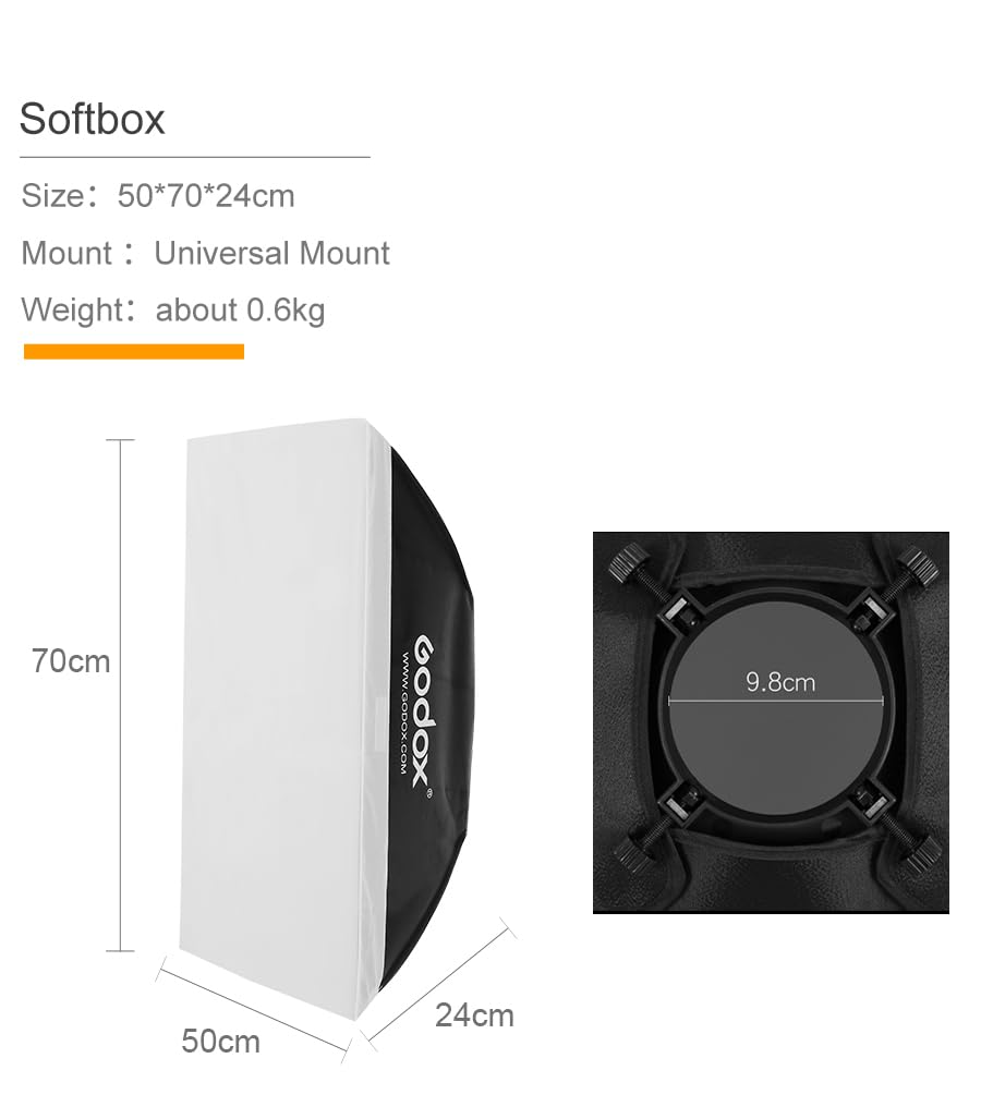 Godox 2X K-180A Strobe Light Kit, 180Ws Studio Strobe Light Kit for Photography,5600K Compact Monolights with RT-16 Trigger, Softbox, Tripod Stands, Storage Bag