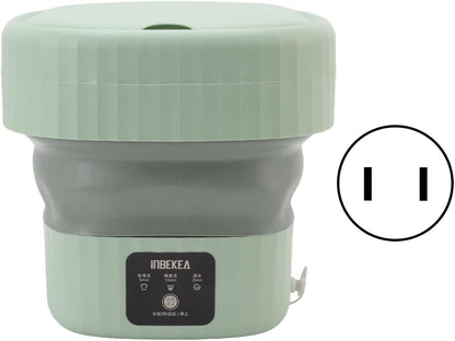Septpenta 6L Portable Mini Washing Machine with Drain Valve, Foldable Design for Travel, Camping, Baby (Green)