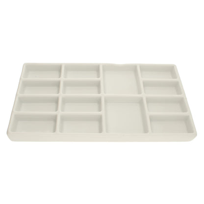 The Beadsmith Ceramic Mixing Palette – Rectangle Design Paint Holder – Arts and Crafts Accessories Organizer – 7.5" x 4.1" x .6” – 14 Compartments, (4 Palettes)