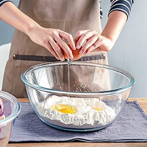 M MCIRCO Glass Mixing Bowls with Lids, 4 Packs Glass Bowl Set, Nesting Bowls for Meal Prep, Food Storage, Bowls For Cooking, Baking, BPA-Free, 0.8/1.7/2.9/4.8 Qt