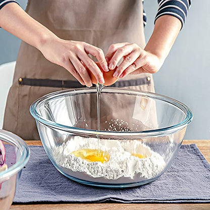 M MCIRCO Glass Mixing Bowls with Lids, 4 Packs Glass Bowl Set, Nesting Bowls for Meal Prep, Food Storage, Bowls For Cooking, Baking, BPA-Free, 0.8/1.7/2.9/4.8 Qt