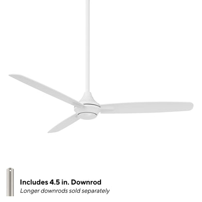 Blitzen Indoor and Outdoor 3-Blade Smart Ceiling Fan 54in Matte White with Remote Control, Matte White