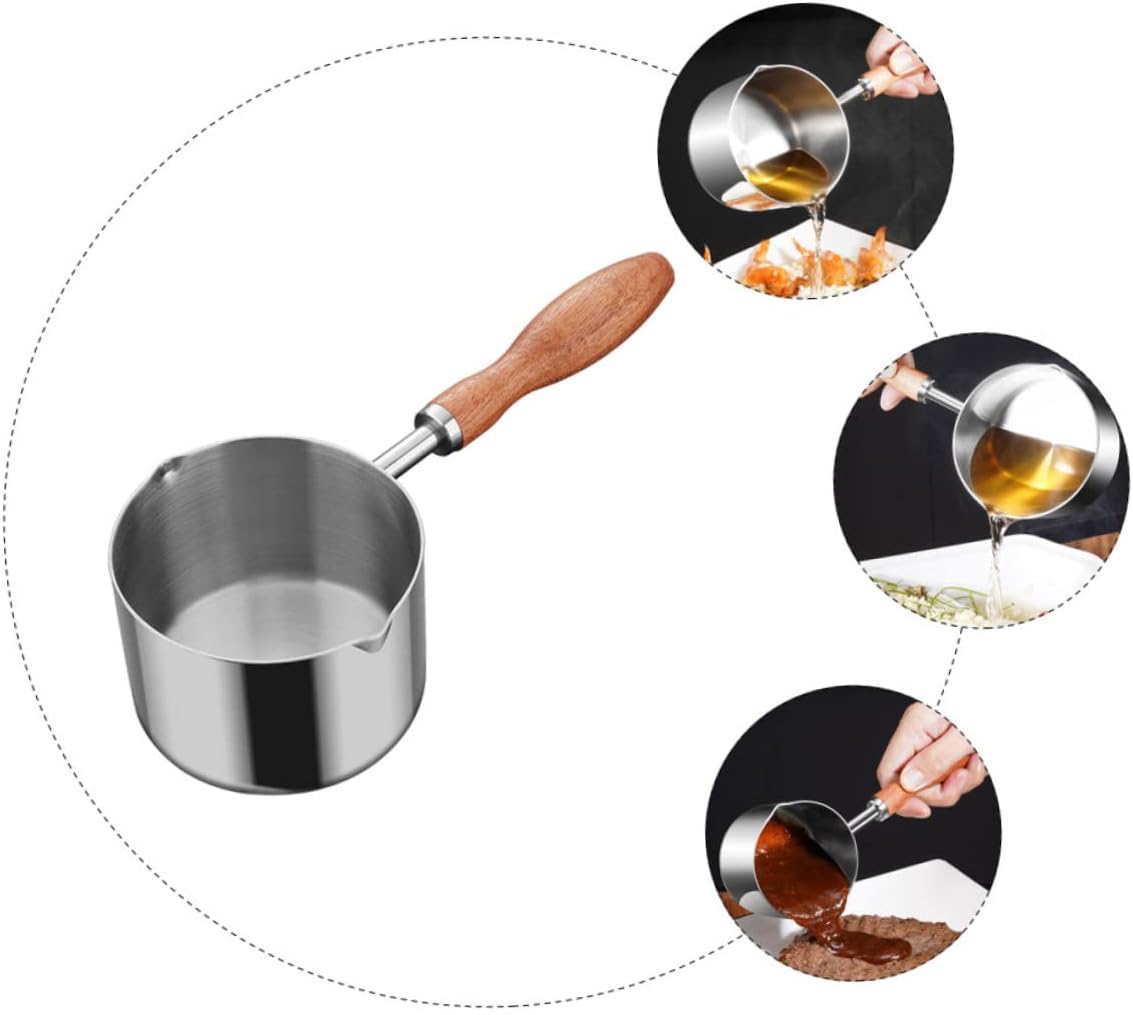 Reusable Oil Pan Casserole Pot, Cooking Pot for Stew, Soup, Ramen, Pasta, Stainless Steel Baby Gravy Pot