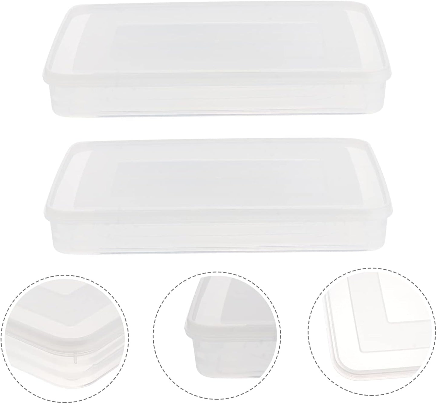 HOMSFOU 2pcs Large Dumpling Box Containers for Fridge, Stackable Food Storage Bins, Refrigerator Box Kitchen Supply
