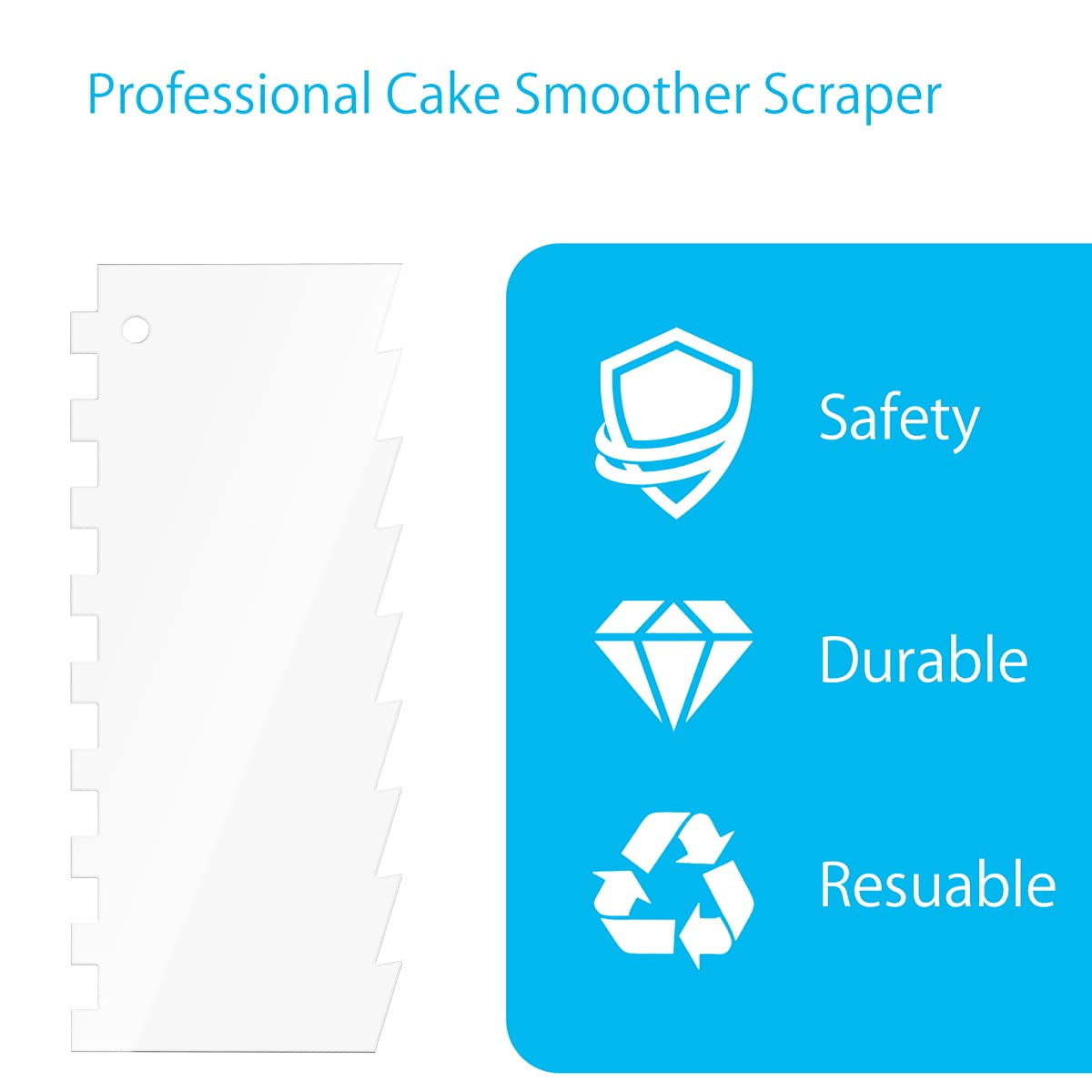 Cake Scraper 6 Pieces Clear Acrylic Icing Smoother Decorating Comb Scrapers Set, Pastry Cutter for Mousse Butter Cream Decoration, 11 Patterns Different Stripes for Cakes Edges, Kitchen Baking Tool