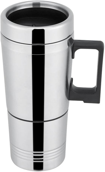 Asixx 12V/24V Car Heating Cup, 300ml Electric Kettle for Coffee, Tea, Water Mug, 304 Stainless Steel (24V)