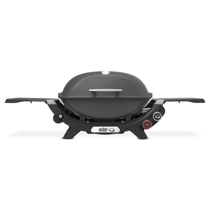 Weber Q 2800N+ Liquid Propane Portable Grill, Charcoal Grey – Wide 250°–700°F Temp Range with Plus Burner for Searing, Low‑Temp Roasting & High-Dome Lid for Travel & Camping