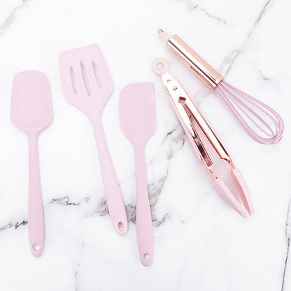 Amosfun 5pcs Mini Kitchen Utensil Set, Kids Kitchen Tools Learning Toy Whisk, Spatula, Tongs, Spoon