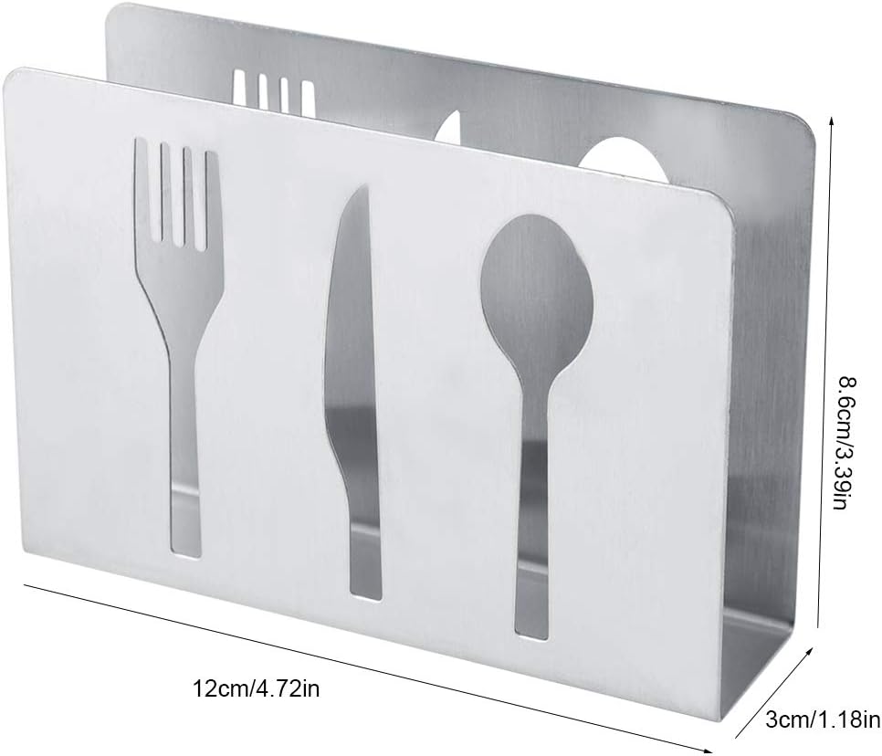 Fdit Stainless Steel Napkin Holder, Decorative Paper Cocktail Rack for Kitchen Countertops, Dinner Tables Organizer