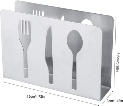 Fdit Stainless Steel Napkin Holder, Decorative Paper Cocktail Rack for Kitchen Countertops, Dinner Tables Organizer