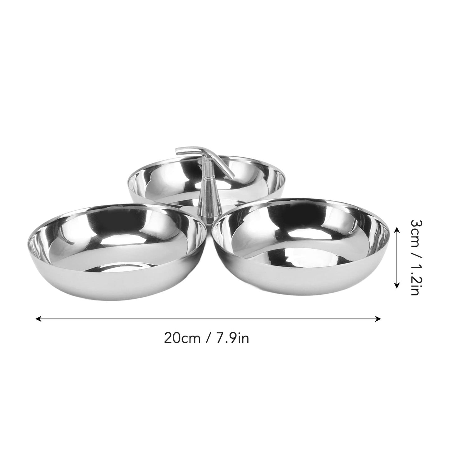 TITA-DONG 304 Stainless Steel Serving Plate, 3 IN 1 Fruit Bowl Snack Plate, Reusable Dessert Plates, Fruit Plate for Fridge, Simple Snack Tray, Portable Serving Tray for Home Kitchen Party(Mg/dL)