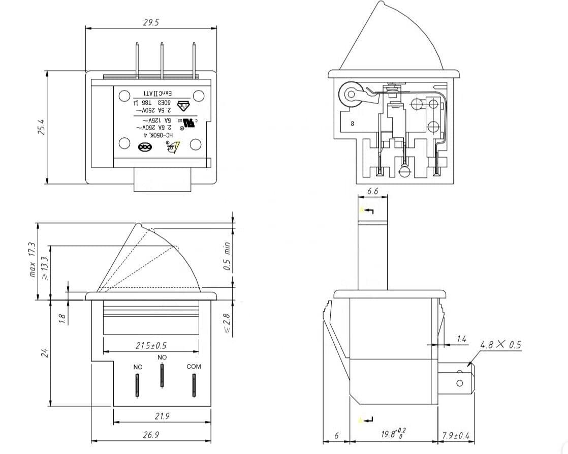 W11396033 Refrigerator Door Light Switch, 3Pin Universal Replacement Momentary Fridge Switch for Most Refrigerators