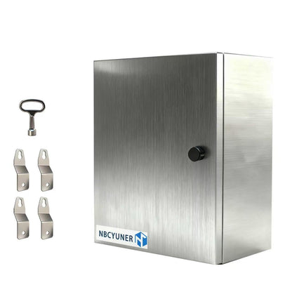 NBCYUNER Stainless Steel Electrical Enclosure 20x16x8 Inch NEMA 4X Enclosure 304 Stainless Steel Box IP66 Waterproof and Dustproof Metal Box