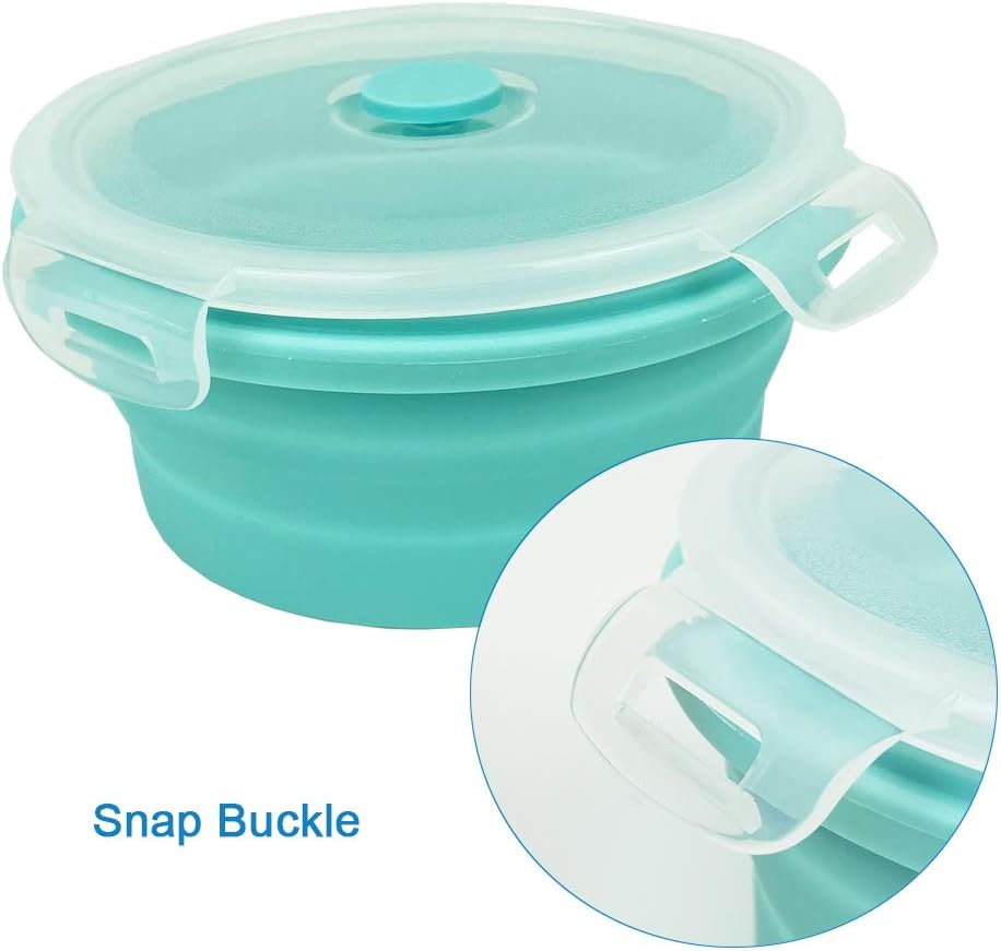 CARTINTS Small Collapsible Bowl, Silicone Food Storage Containers for Camping with Airtight Lids