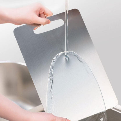 Yardwe Stainless Steel Cutting Board, Extra Large Metal Kitchen Chopping Board, Marble Dough Board