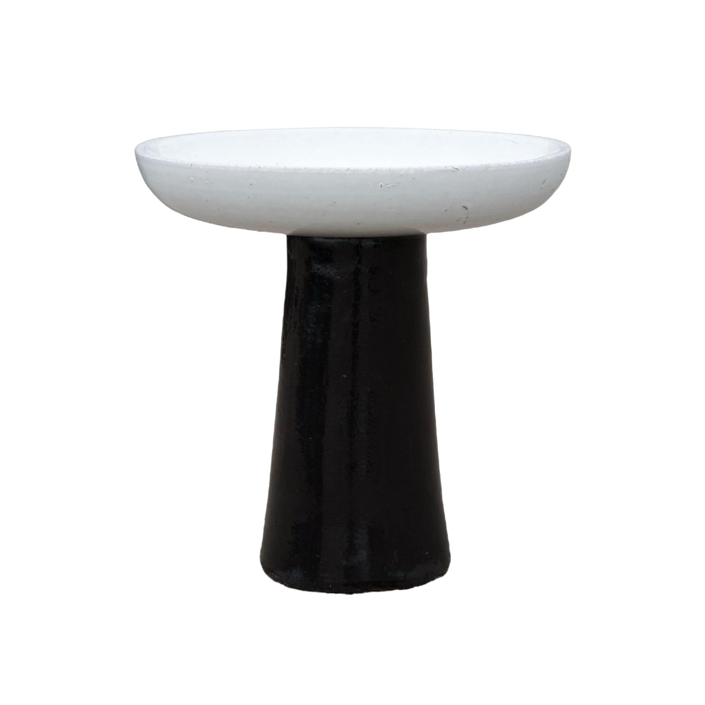Ten Thousand Pots Ceramic Bird Bath Bowl Top and Black Stand