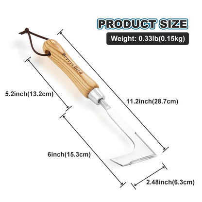 Berry&Bird Crack Weeder, Crevice Weeding Tool, 11.2" Stainless Steel Manual Weeder, L-Shaped Side-Walk Puller Spatula, Grass Cutter Knife, Weeding Sickle for Garden Lawn Yard Patio Terrace Paving Moss