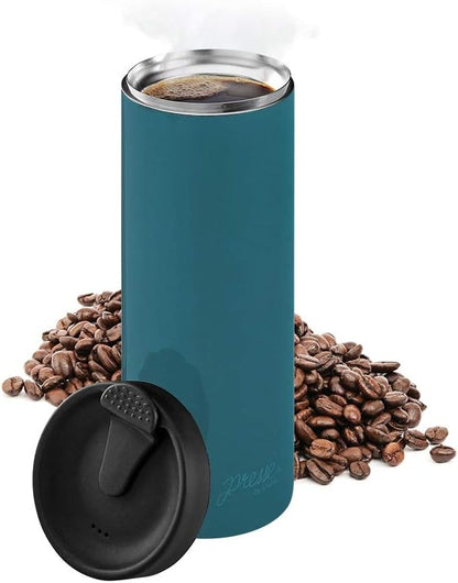 bobble French Coffee Presse, On-The-Go Use, Quick Brew, 14 oz, Peacock
