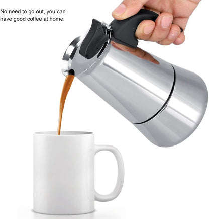 Haofy Portable Stainless Steel Coffee Pot Maker, Mocha Brewing Tool (100ml)