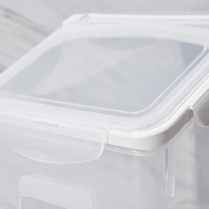 HANAMYA 10 Liter / 20 lbs Rice Storage Container with Measuring Cup, BPA free, For Rice | Grain | Pet Food | Flour, 2 counts, Clear
