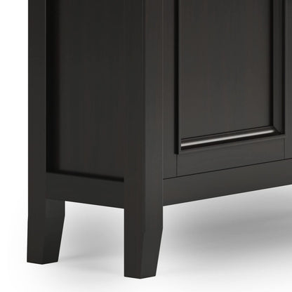SIMPLIHOME Amherst 36-inch Wide Transitional-Style Storage Cabinet in Hickory Brown with Drawers and Adjustable Shelves for Entryway or Living Room