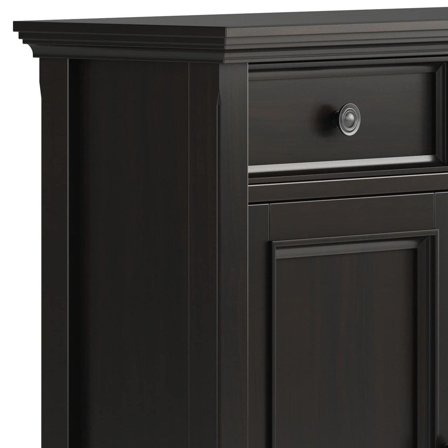 SIMPLIHOME Amherst Solid Wood 36 inch Wide Small Storage Bench and 36 inch Wide Storage Cabinet in Hickory Brown for the Living Room, Entryway, and Family Room, Transitional Style