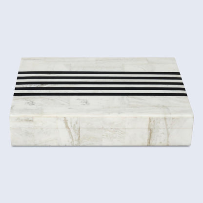12 6 2 Handicrafts Home Large Decorative Storage Box with Lid Black White Modern Storage Box, Remote Control Organizer