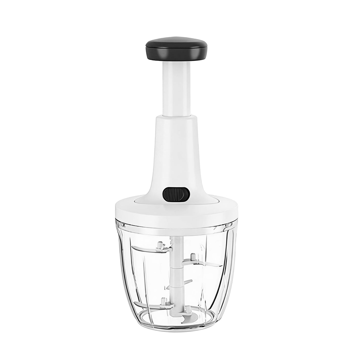 Manual Food Chopper Hand Push Express Vegetable Dicer Mincer Sharp Blades Onion Cutter Garlic Mincer with Container for Chili Meat Nuts Herbs, Dishwasher Safe