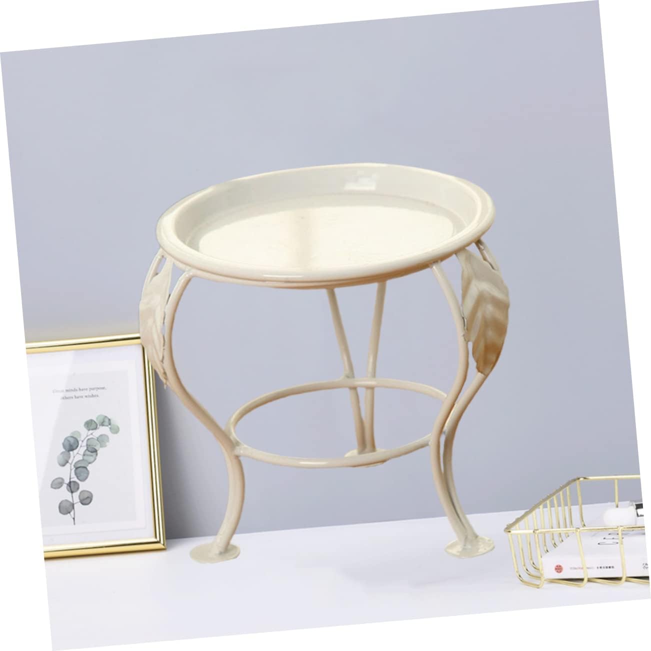 White Multifunctional Pot Stand, Planter Base and Display Plant Rack for Indoor Balcony and Garden Use