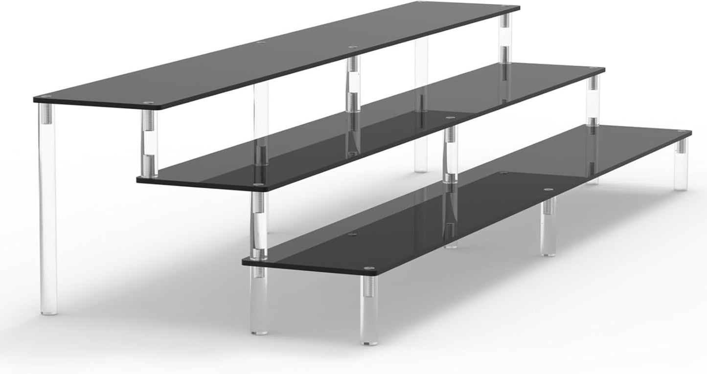 15 3/4 inch AZEAM Acrylic Riser Black Display Risers Stand Large Collection Organizer Shelf for Cupcake Food Desserts