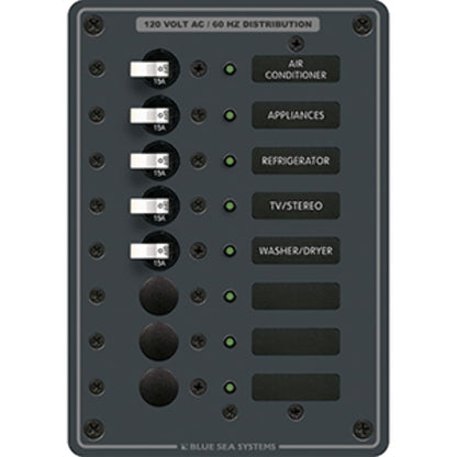 Blue Sea Systems 8059 AC 8 Position Panel, Beige