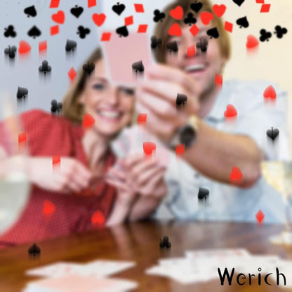 Werich Casino Poker Confetti, Metallic Foil Table Scatters for Party Decorations, Wedding, Birthday