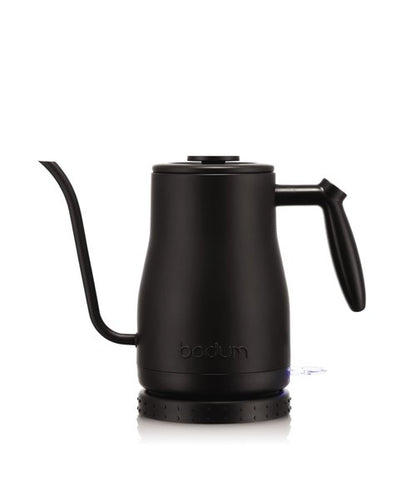 Bodum 34oz Bistro Gooseneck Electric Water Kettle, Pour Over Coffee & Tea, Stainless Steel, Matte Black