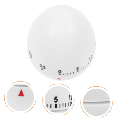 VOSAREA Egg Shape Mechanical Rotate Timer White Kitchen Countdown Timer Manual Cooking for Home and Classroom Activities for Baking Frying