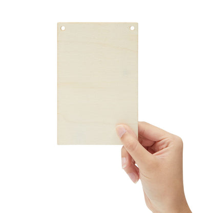 Bright Creations Unfinished Wood Craft Blanks - 3.75 x 5.75 in, Pack of 50 - Jute String Included for Blank Wood Signs & Banners - Great for Stenciling, String Art & DIY Painting - Wooden Plaques Bulk