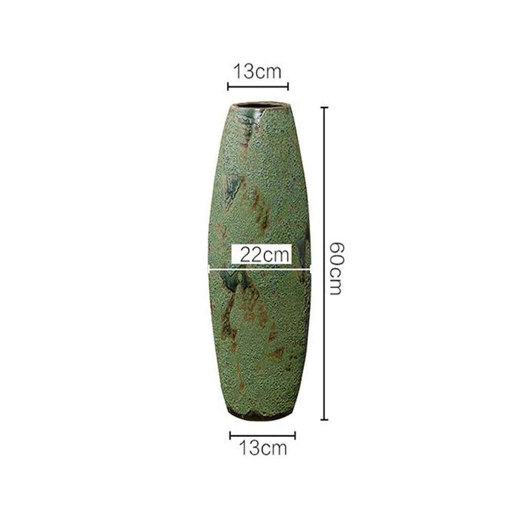 sdneNest Floor Vase Ceramic Handcrafted Living Room Porch Ornaments Dry Flower Arrangement 60cm*13cm*13cm.