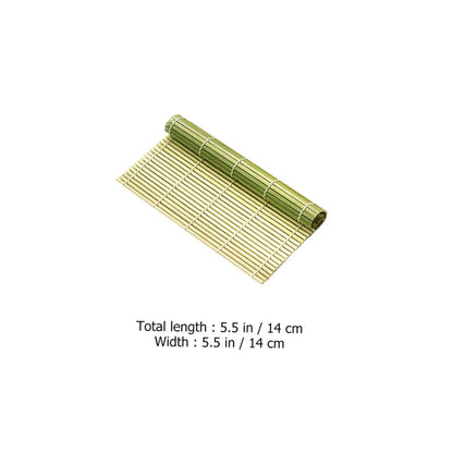 Kichvoe Bamboo Sushi Roller Mat 5.5 Inch Sushi Bamboo Mat for Diy Making Non-Stick Roller Kitchen Tool for Home and Lover
