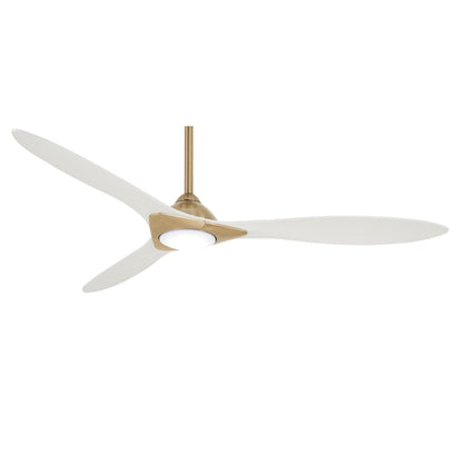 MINKA-AIRE F868L-SBR/WHF Ceiling Fan, Soft Brass/Flat White