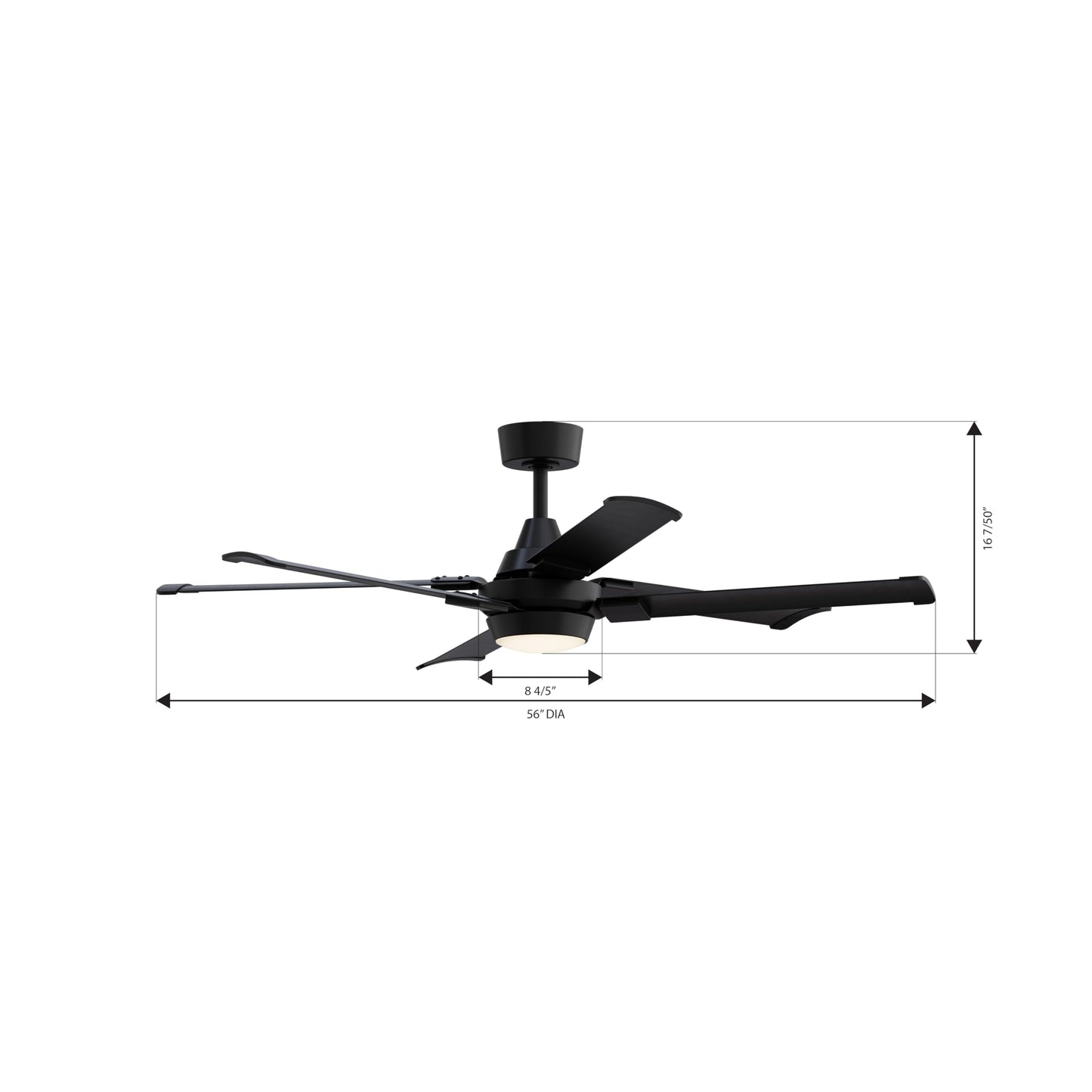 MINKA-AIRE Soarin 56" 6-Blade 5CCT LED Smart Ceiling Fan - Coal and Coal Blades with White Lens