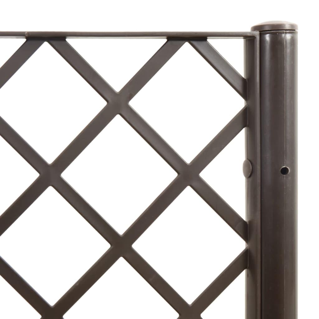 Coespram Modular Brown Garden Planter 63 x 63 x 55 in Outdoor Large Polypropylene Planter Box with Integrated Trellis for Patio Balcony Terrace