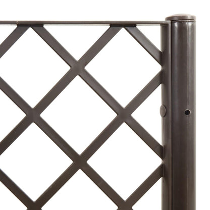 Coespram Modular Brown Garden Planter 63 x 63 x 55 in Outdoor Large Polypropylene Planter Box with Integrated Trellis for Patio Balcony Terrace