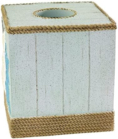 Avanti Linens Beachcomber Collection Tissue Box Cover, Guest Bathroom Essentials, Beach Inspired Home Decor